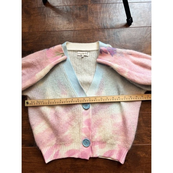 Fangyan Sylphide Dominique Multi Color Mohair Blend Fairytale Cardigan Womens S - Picture 5 of 8